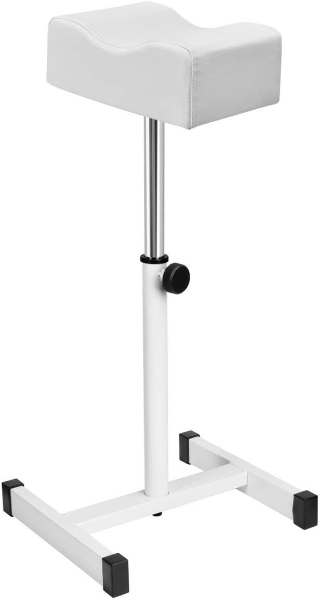 Voetsteun Kruk - Pedicure Kruk - Schoonheidssalon Gebruik - Verstelbare Hoogte - 46-69 cm - Wit