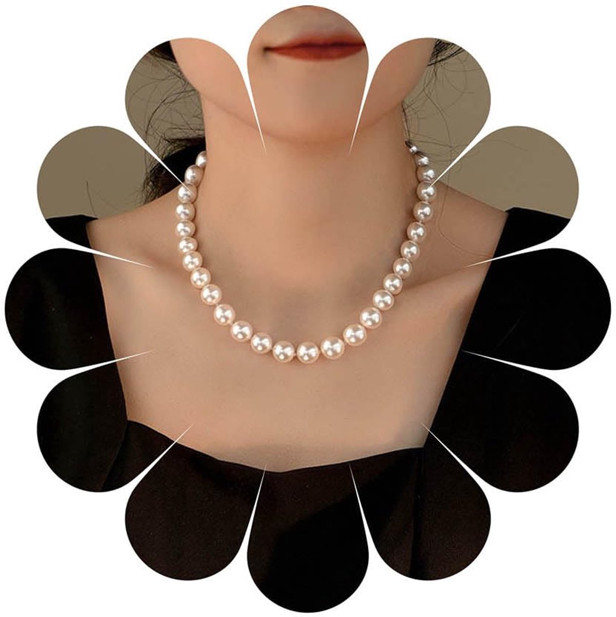 Parelketting draad kralen halsketting choker birdal bruiloft party halskettingen sieraden voor vrouwen