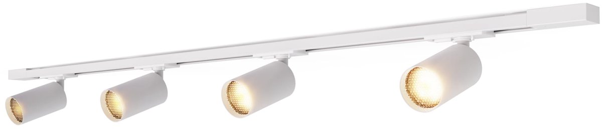 Railverlichting set, 2 m met 4 Spots, GU10, Wit, tracklight Plafondlamp