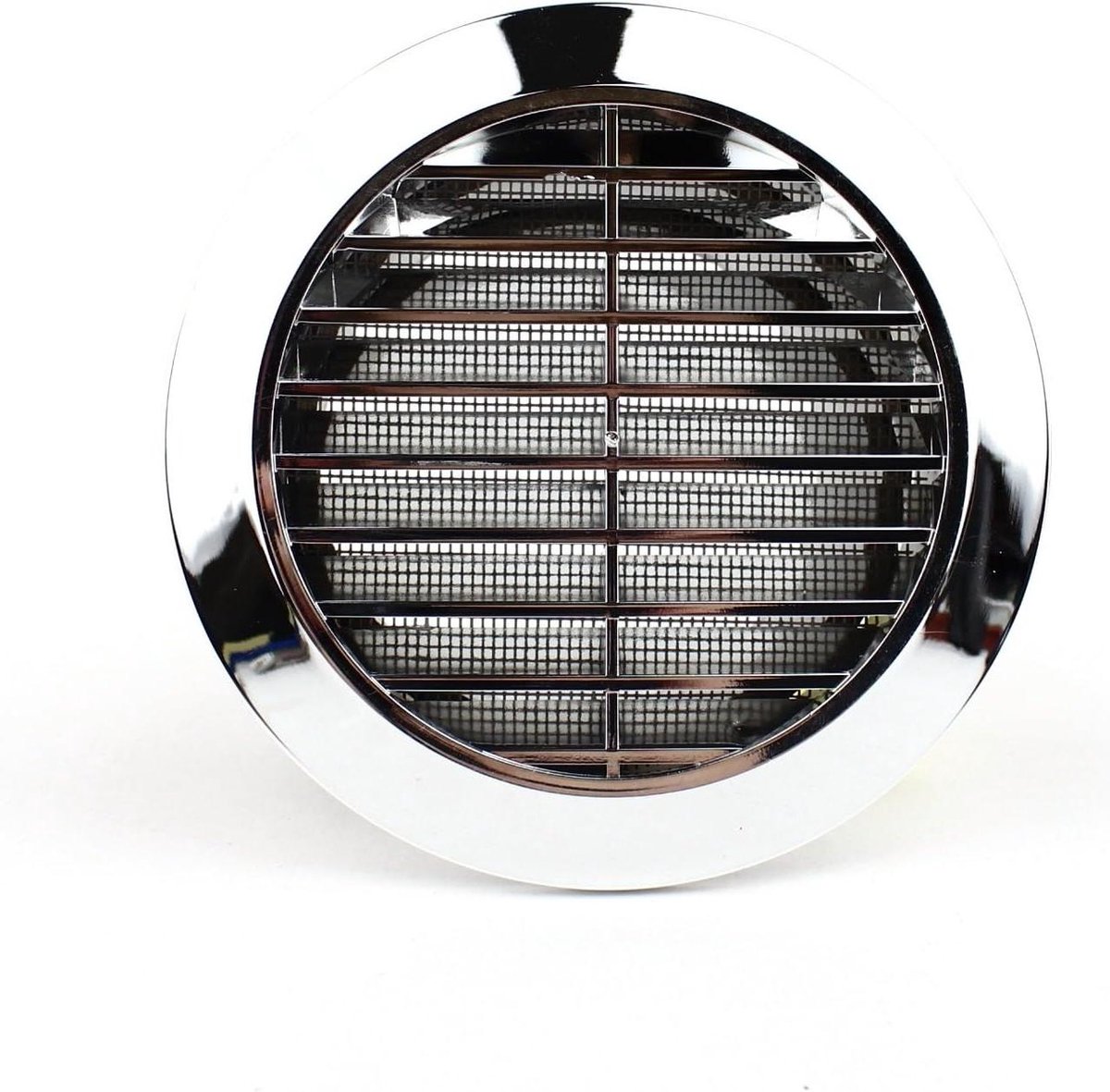 Ventilatierooster Rond - Uitlaat rooster - Ventilatie Ruimtes - Met insectennet - Ø 60 mm - Chroom