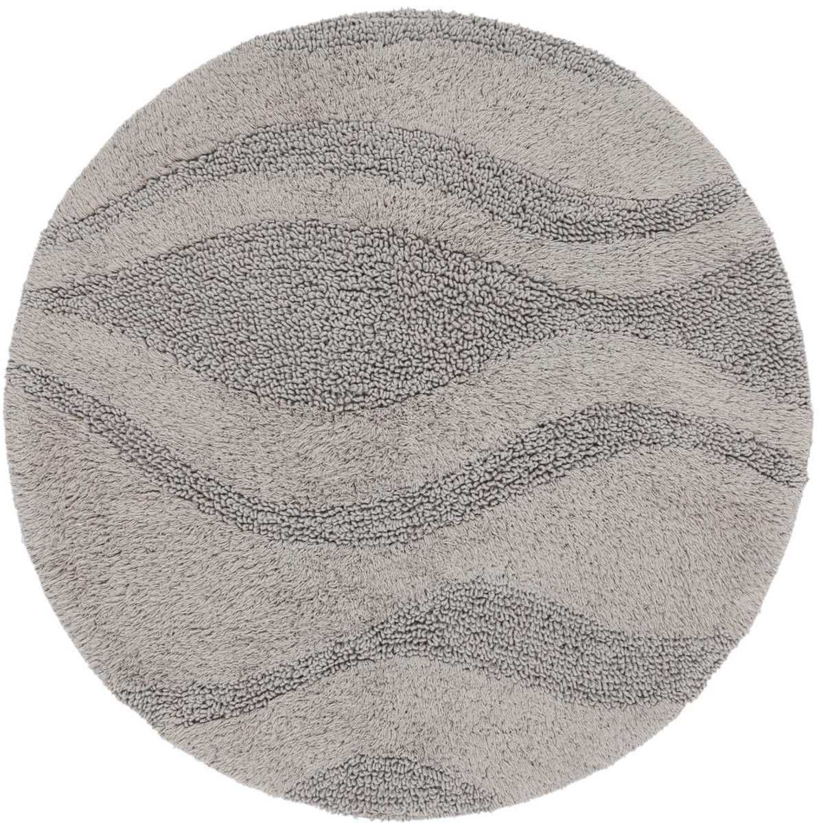 Vloerkleed, Moderne, Ø 120 cm, Rond, Laagpolig, Woonkamer, Slaapkamer, Hal, Machinewas, Grijs