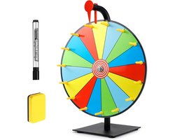 Gelukswiel - Beloningswiel - Spel en Promotie - 15 Aanpasbare Sleuven - 30 cm - Gekleurd