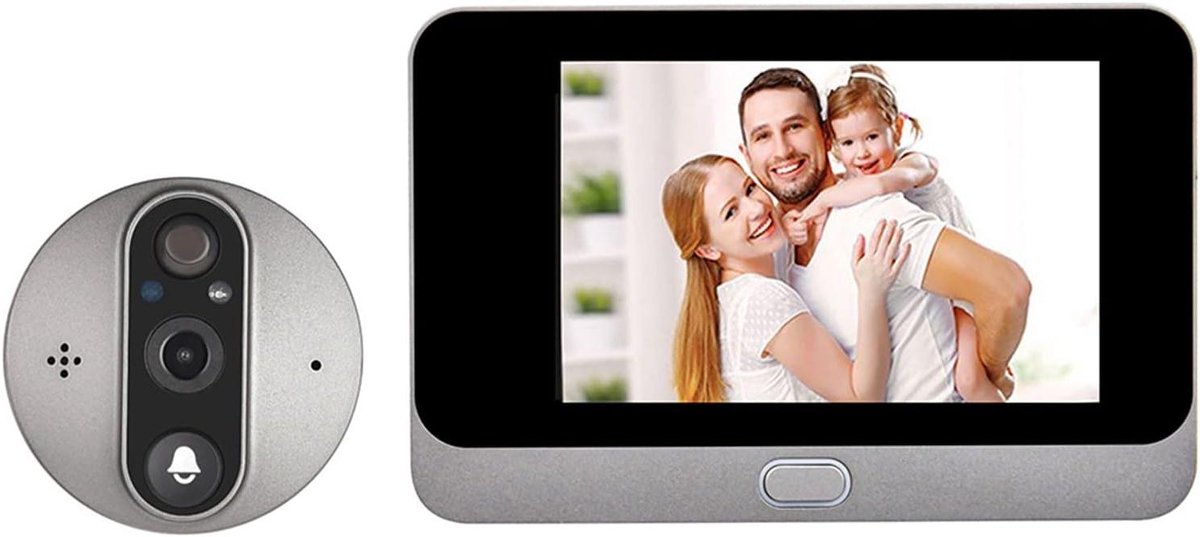 Video Deurbel Camera - Kijkgaatje Camera - Bezoekers Ontvangen - 4.3 Inch Kleurenscherm - 1080P FHD Resolutie - Zwart