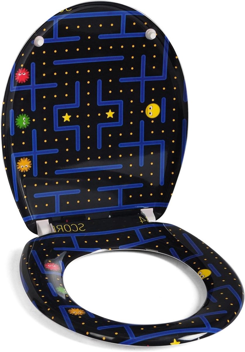 Toiletbril met motief - WC deksel - Stil sluiten - Softclose systeem - Universele O-vorm - Emoji