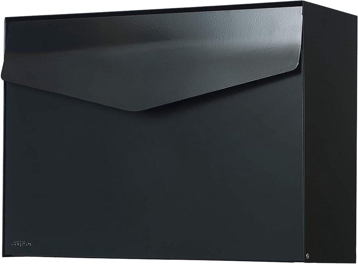 Brievenbus Envelopdesign - Brievenbus met slot - Post Ontvangen - Gepoedercoat staal - H: 312 x B: 430 mm - Diepzwart
