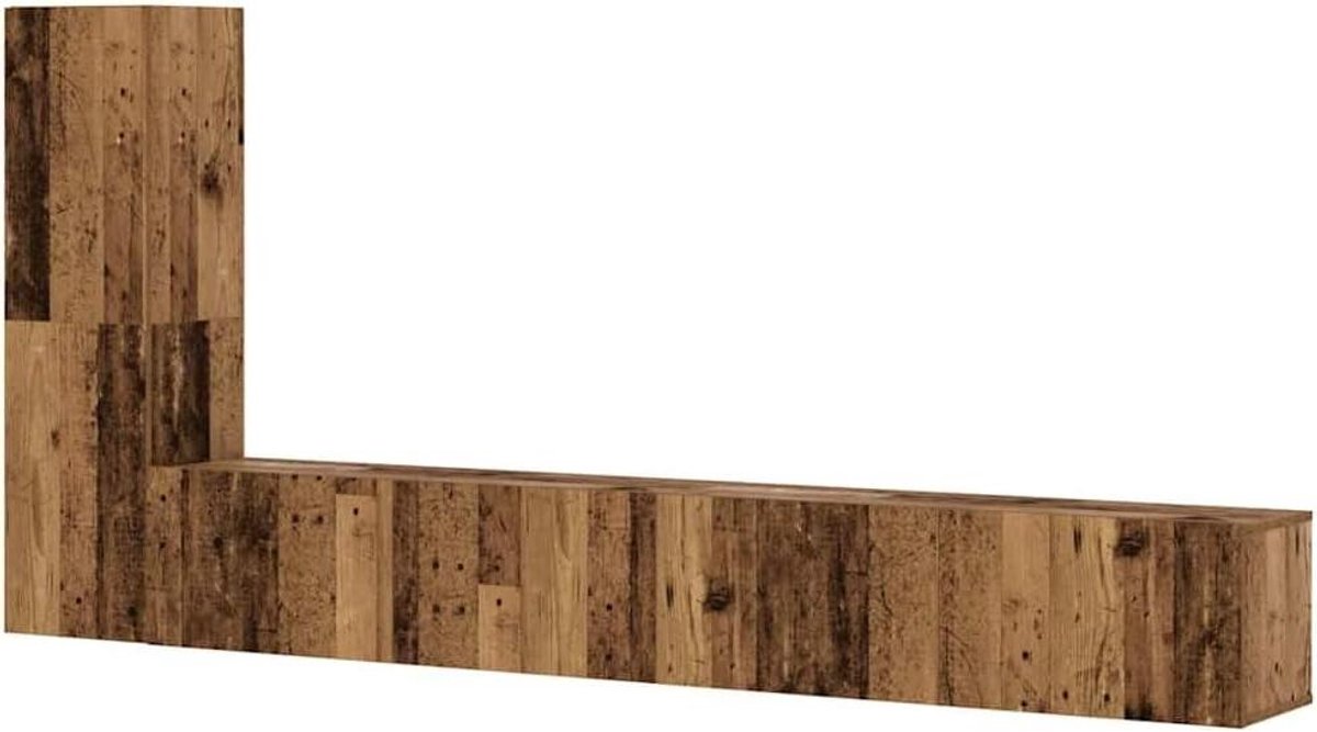 Tv Meubel Set - Wandkastjes Media - Opbergen Entertainment - Strak Ontwerp - 100x30x30 cm - Houtkleur