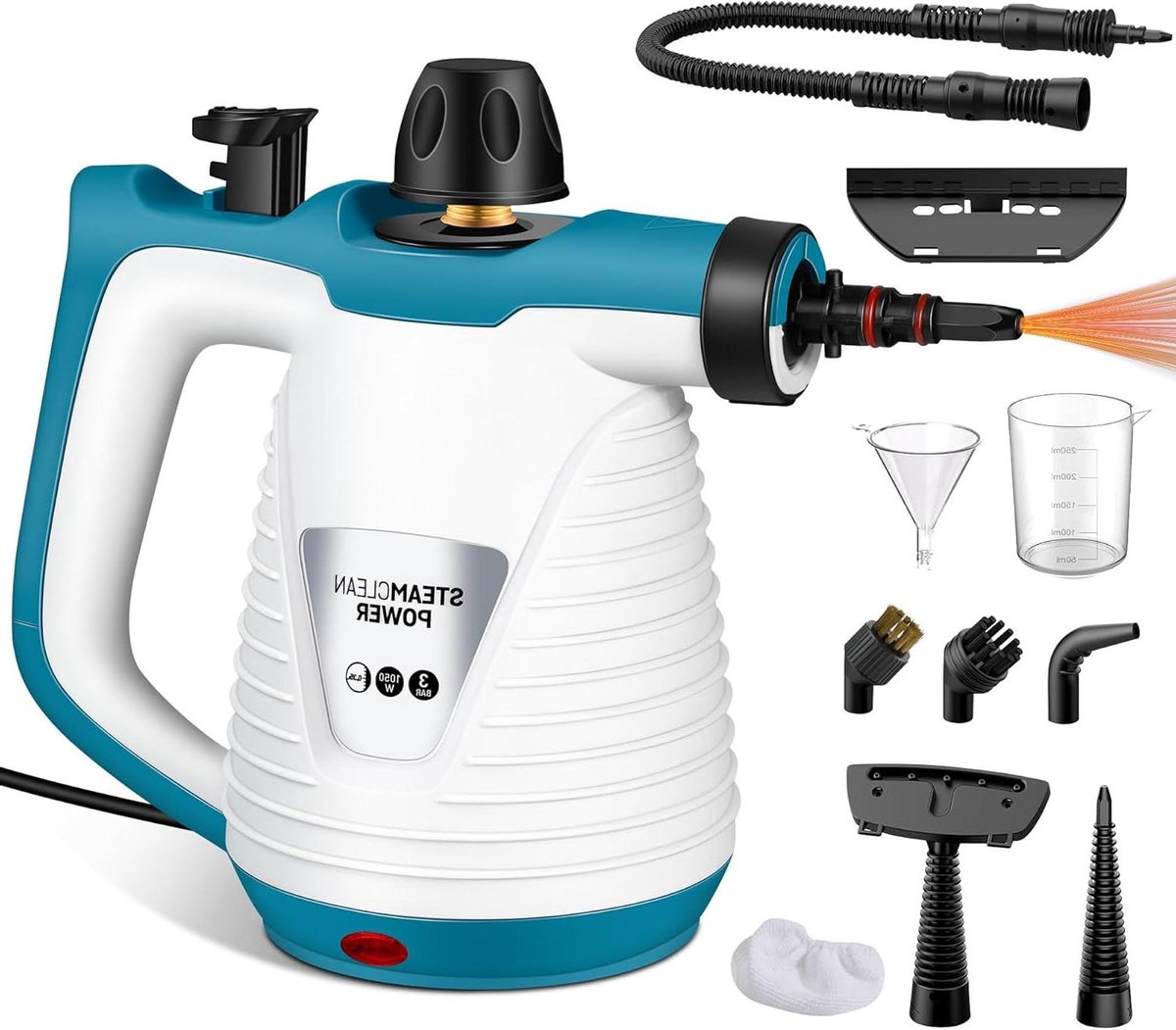 Stoomreiniger - Handstoomreiniger Draagbaar - Vuil Vlekken Verwijderen - Hoge Druk Temperatuur - 350 ml - Geel