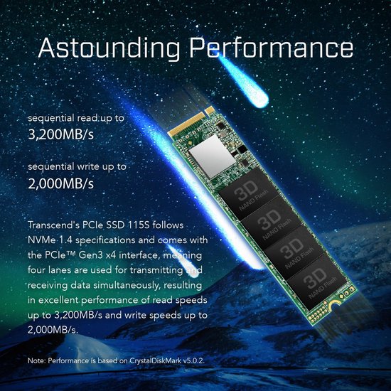 Interne SSD - NVMe Drive - Snelle Data Toegang - 3D NAND Technologie - 250 GB - Zwart — afbeelding 3