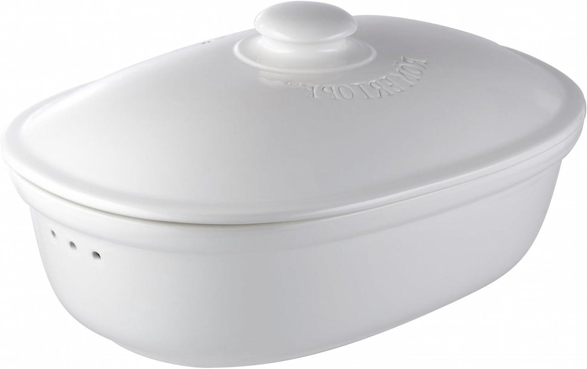 Broodtrommel Ovaal - Brood bewaren - Brood vers houden - Ademend deksel - 44 x 26 x 19.5 cm - Wit