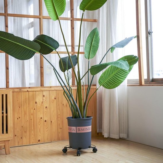 Plant Caddy, ronde ingemaakte plantenstandaard op wielen, Heavy Duty bloempot rek op rollen plantenbak trolley met universele wielen voor binnen buiten thuis tuin van Wagner. — afbeelding 3