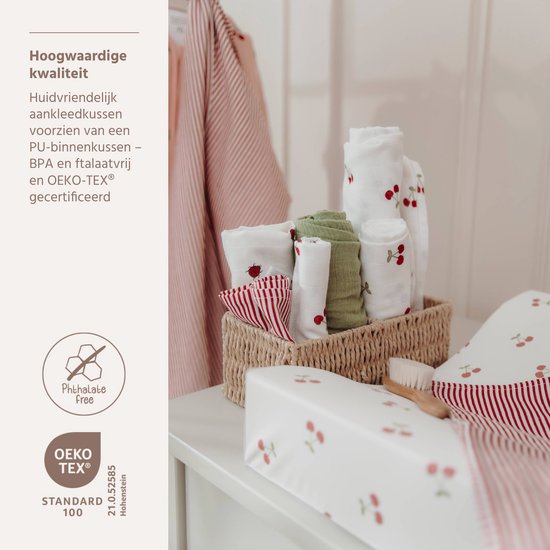 Meyco Baby Cherry aankleedkussen - Natural - 50x70cm — afbeelding 5