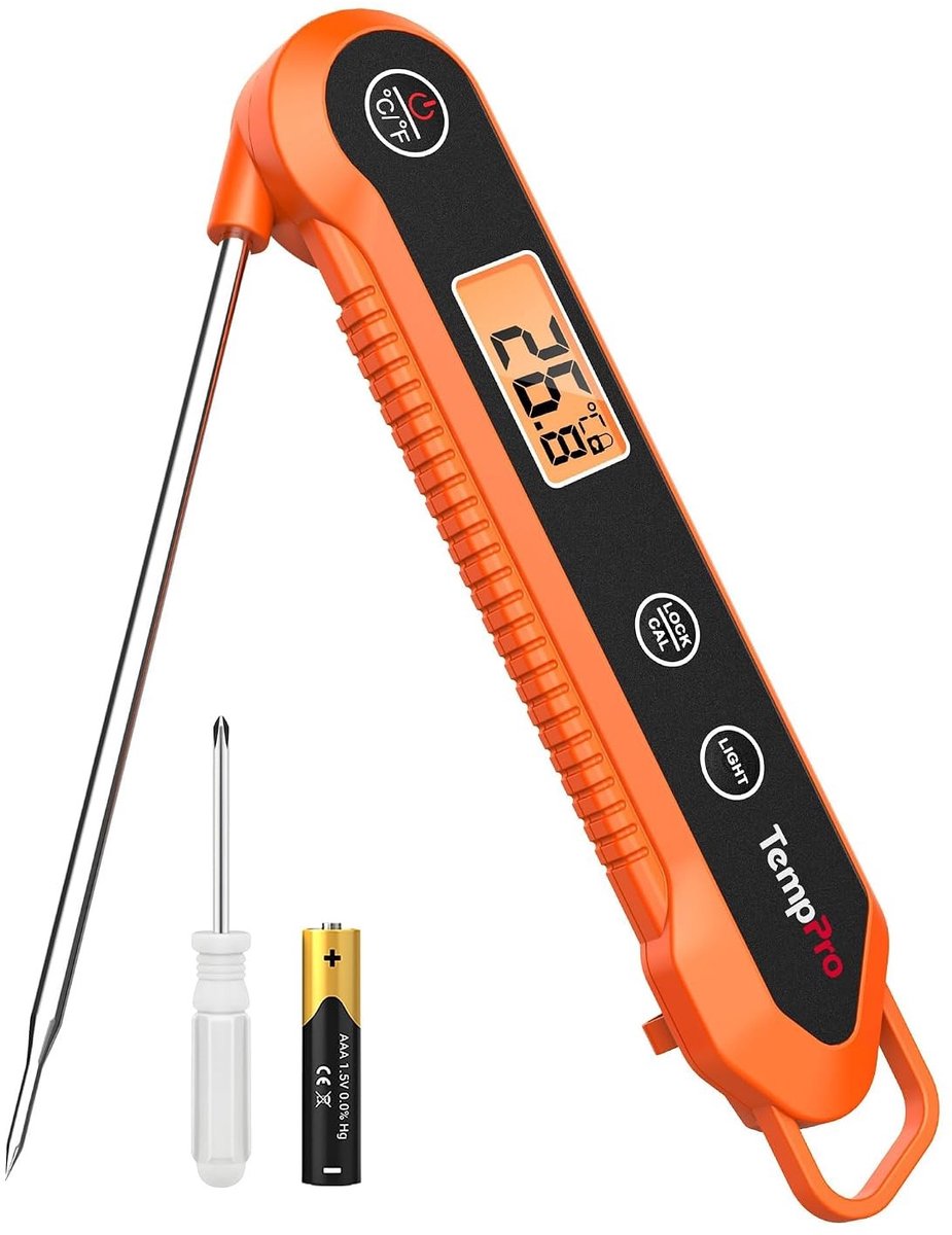Digitale Vleesthermometer - Roestvrijstalen Sonde - IPX6 Waterdicht - Snelle Reactietijd - Voor Barbecue en Keuken