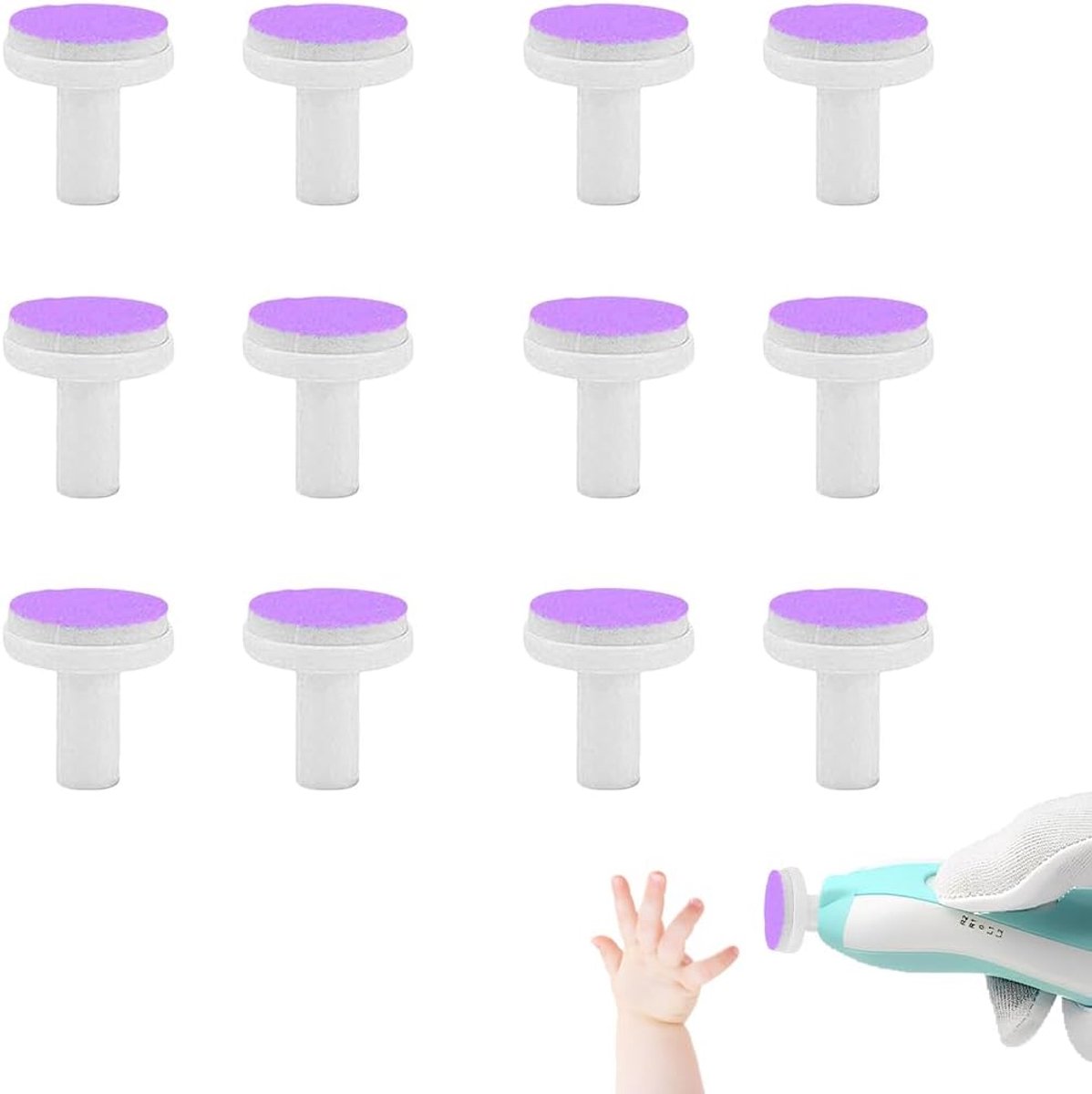 Elektrische nagelknipper vervangpads 12 stuks - universeel compatibel - veilig voor kinderen - SnelShoppen