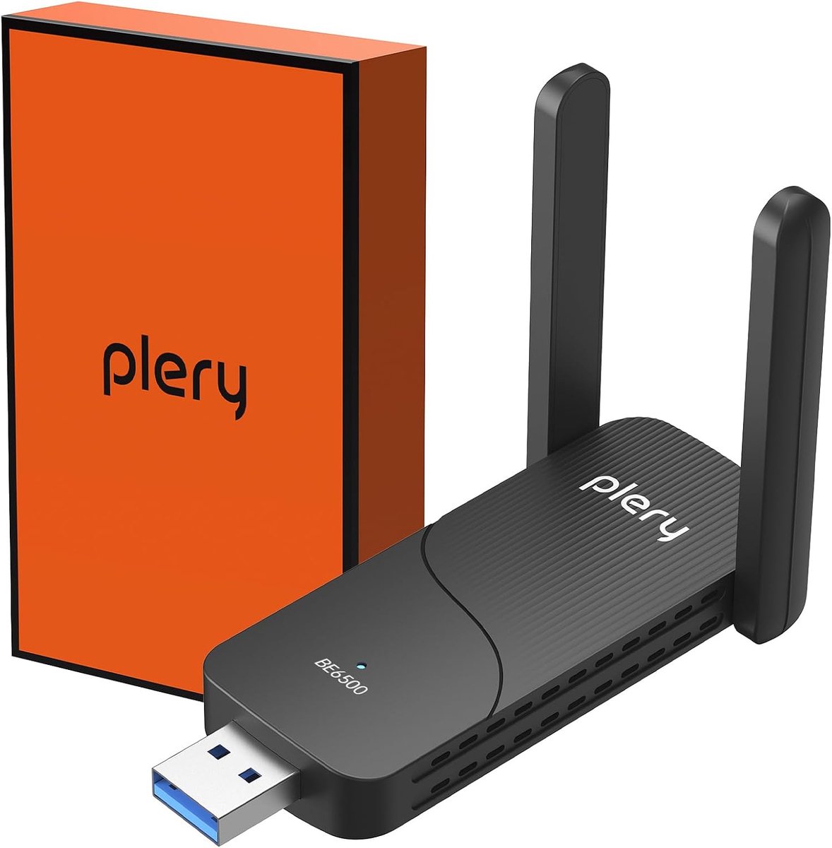 SnelShoppen - BE6500 USB WiFi Adapter voor PC, USB 3.0 WiFi Antenne, Tri-band 6G/5G/2.4G, Hoge Snelheid tot 6500Mbps, 4K-QAM, WPA3, OFDMA, MU-MIMO, La