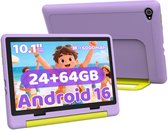 Hotlight 1016- Android 16 kindertablet - 10.1 inch kinder tablet - 24(3+21)GB RAM/64GB ROM– 6000mAh - Paars