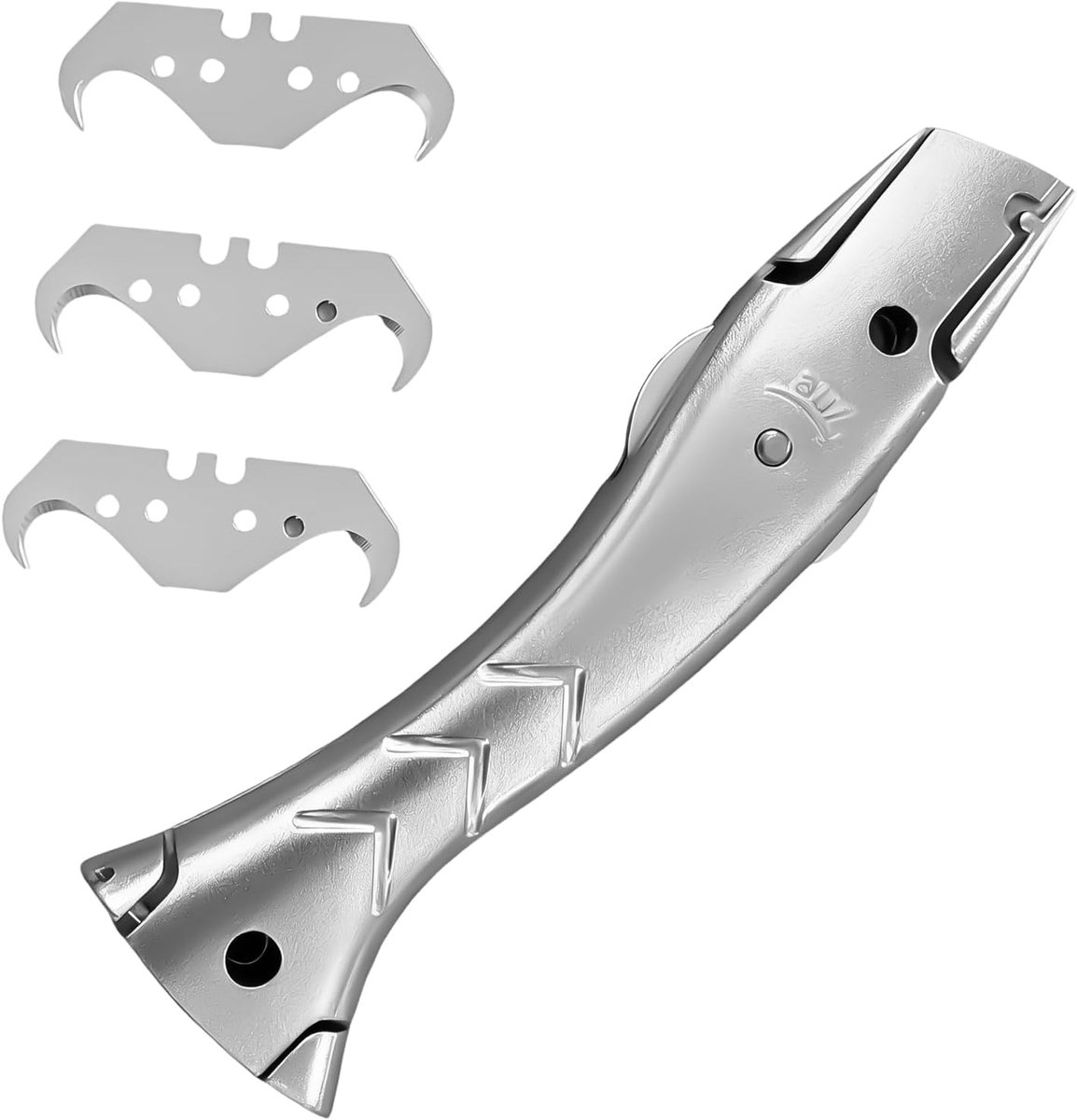 SnelShoppen - Carpet Cutter Aluminium Legering, Snijmes met Visgreep, Hoogwaardige Sleper, Perfect voor Tapijten en Plastic Buizen, Zilver