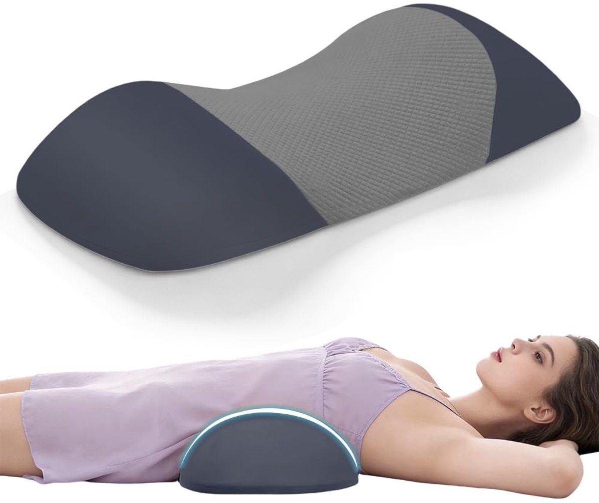 Omgoods - Novaspine Pro Orthopedisch Lendensteun Kussen met Geheugenfoam - 55 x 26 x 11 cm - Ademend Zwart