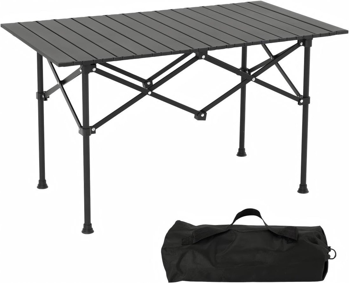 Omgoods - Opvouwbare Campingtafel met Oprolbaar Tafelblad 95 x 56 cm