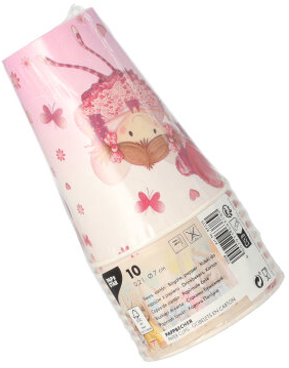 14x 10 Drinkbekers Karton 02 l Ø 7 cm · 97 cm paars Little Dancer