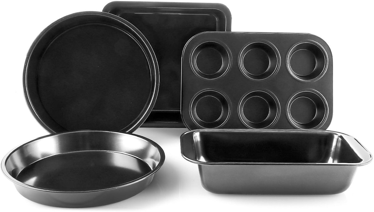 Omgoods - 5-delige Bakvormset - Professionele Koolstofstaal voor Brood en Muffins