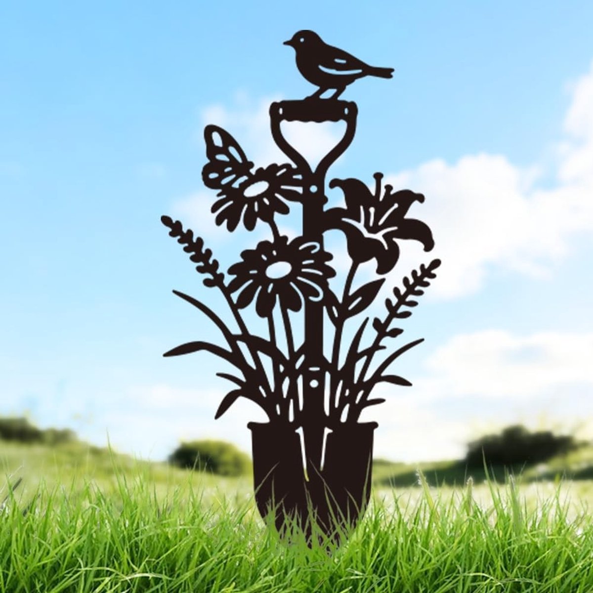 Omgoods - Metalen Tuinstokken met Dubbelzijdig Design