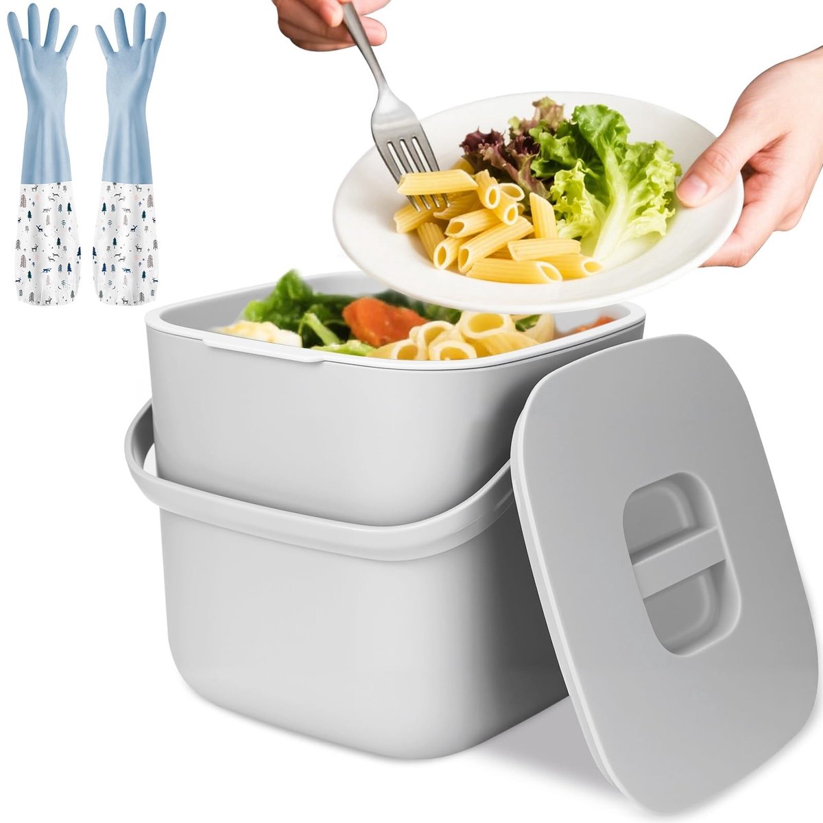 Omgoods - Biologische Afvalemmer voor de Keuken met Deksel