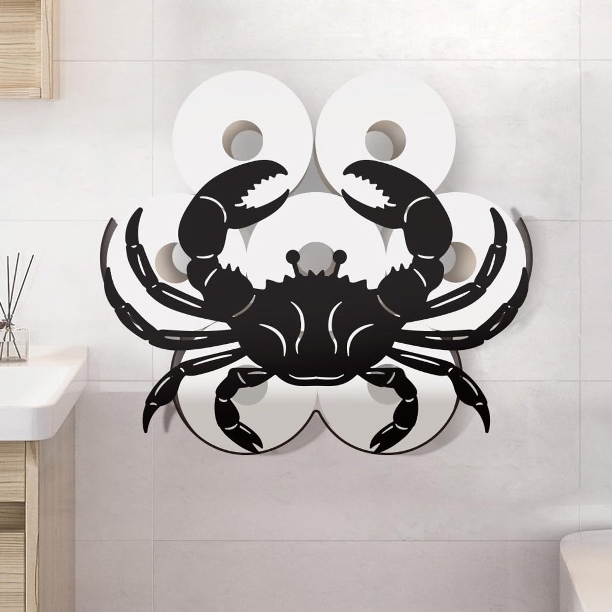 Omgoods - Crab Metaal Toiletpapier Houder voor 8 Rollen, Wandmontage