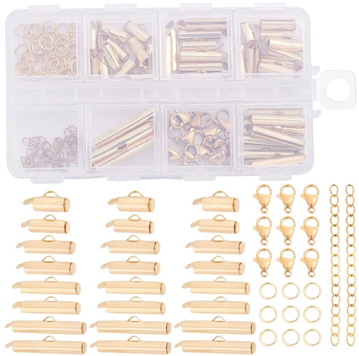 Omgoods - Set van 160 Glijsluitingen voor Sieraden maken