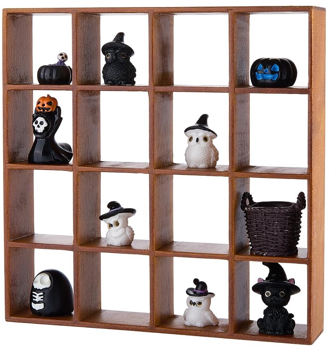 Omgoods - Miniatuur Opbergrek met 16 Grids voor Poppenhuis Decoratie