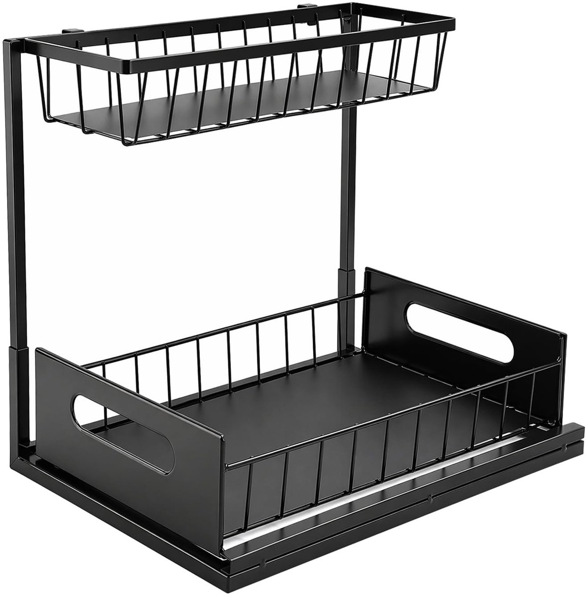 Omgoods - 2 Niveaus Gootsteenorganizer, Uittrekbaar Rek voor Keuken en Badkamer