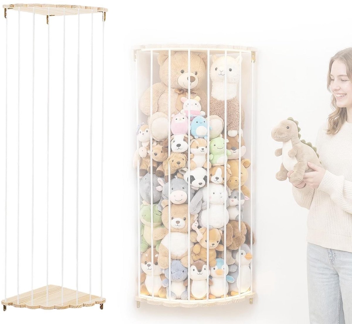 Omgoods - Hoekige Opbergoplossing voor Knuffels met LED Verlichting