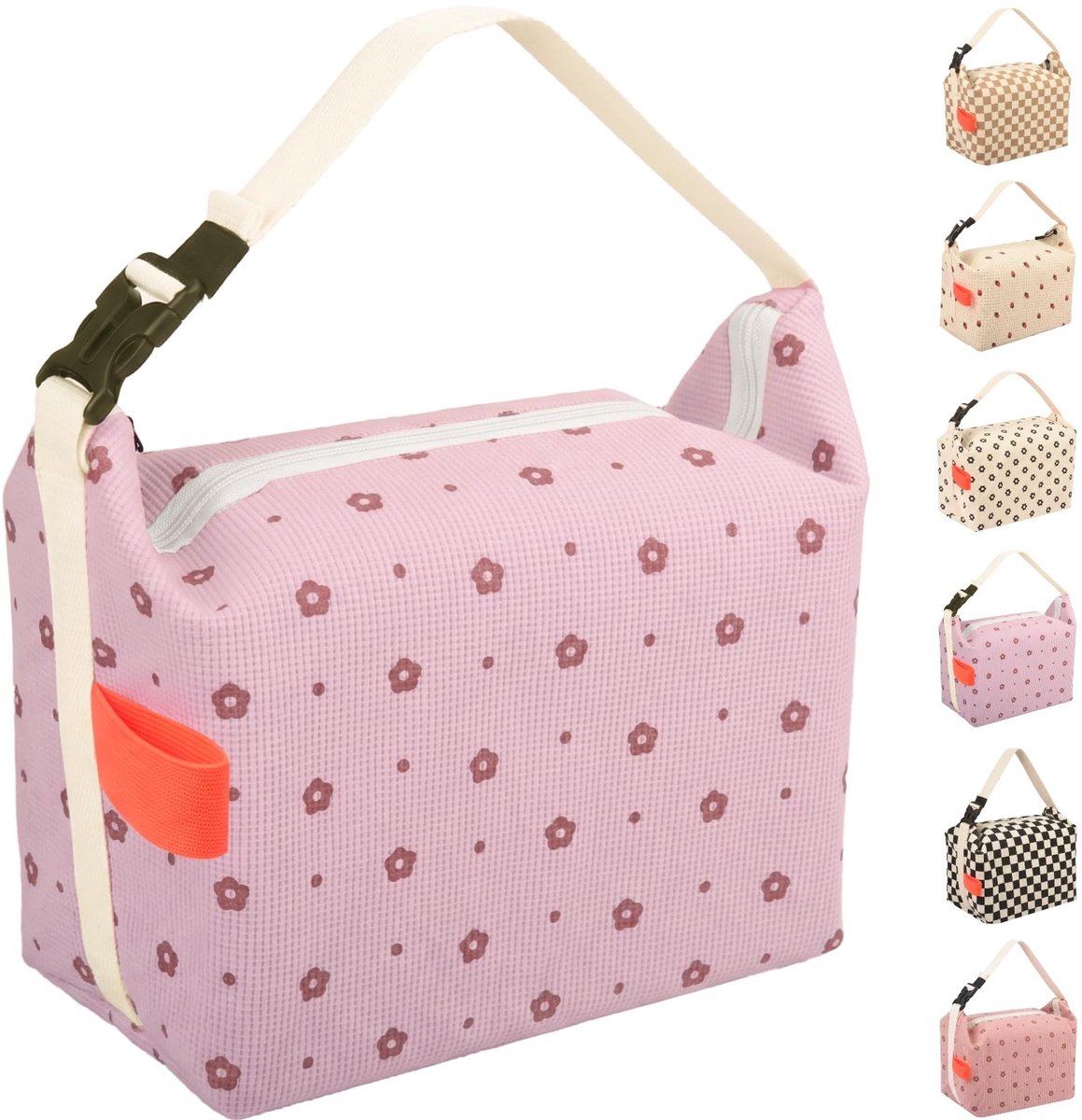 Omgoods - Grote Isolatie Lunchtas met Aluminium Voering en Bloemdesign
