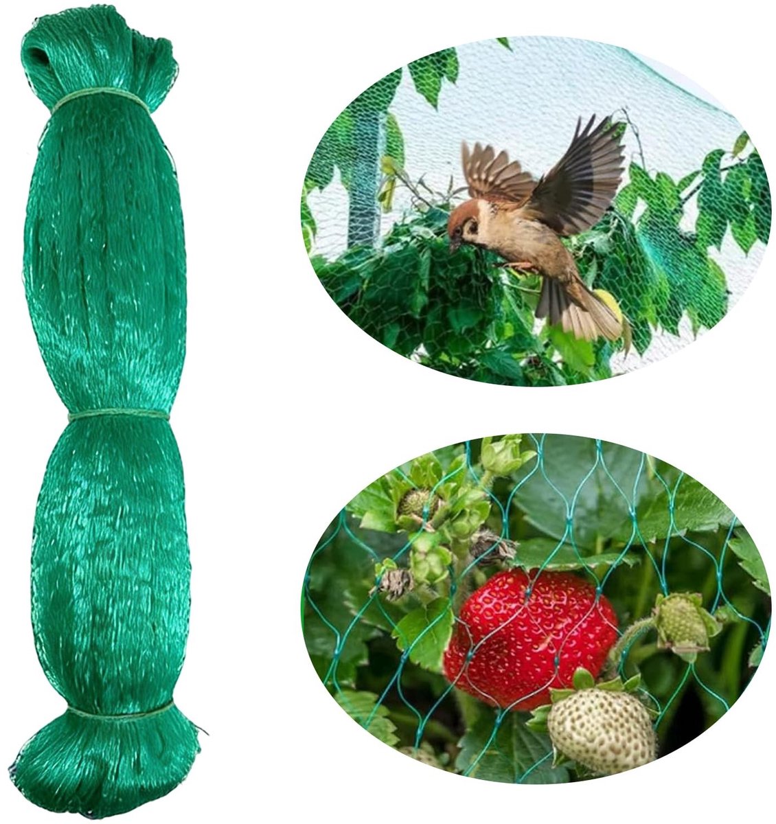 Omgoods - Fijnmazig Vogelbeschermingsnet 4 x 10 m Groen