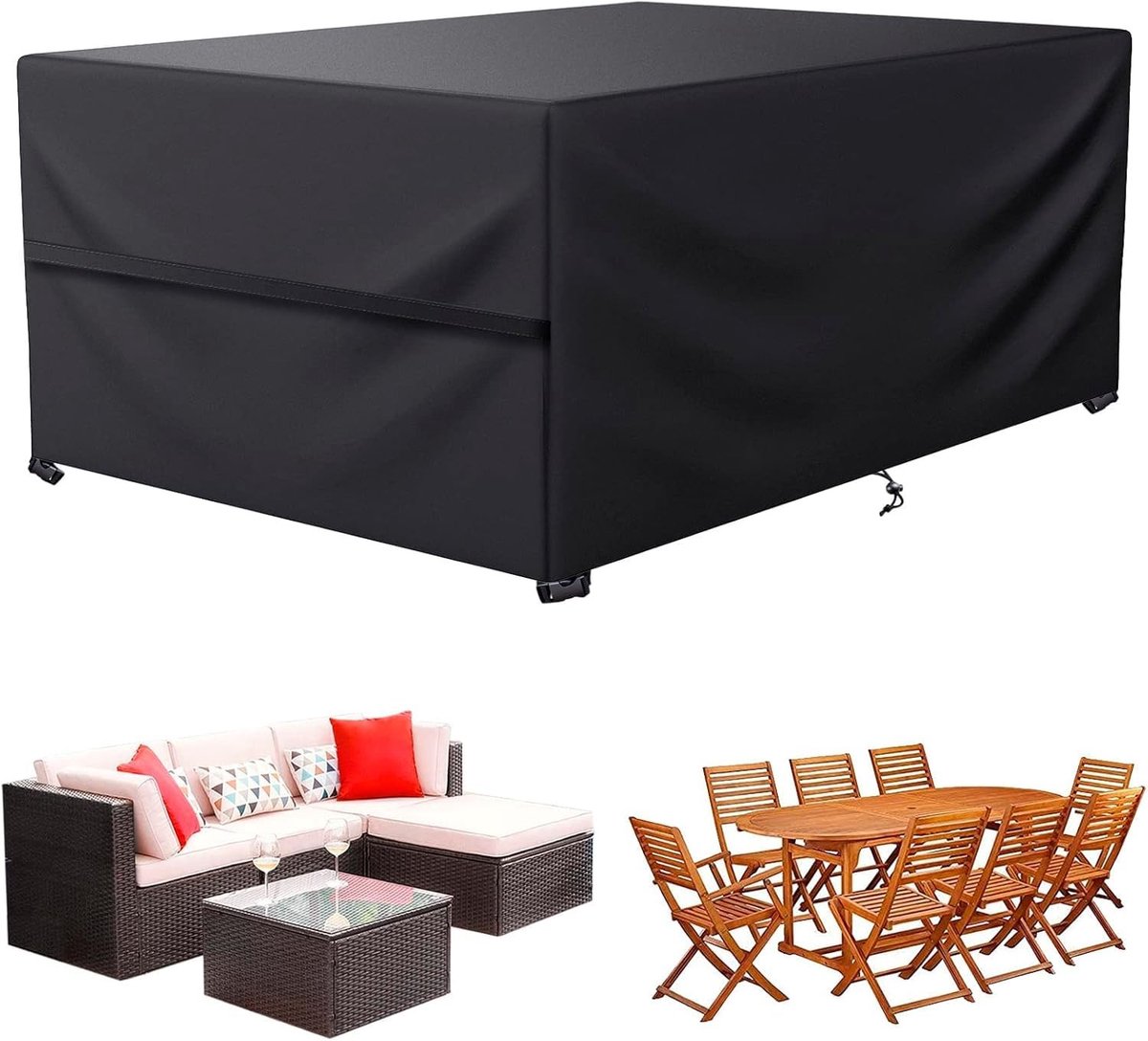 Omgoods - Tuinmeubelafdekking, Winterbestendig, 600D Oxford, 220 x 100 x 75 cm