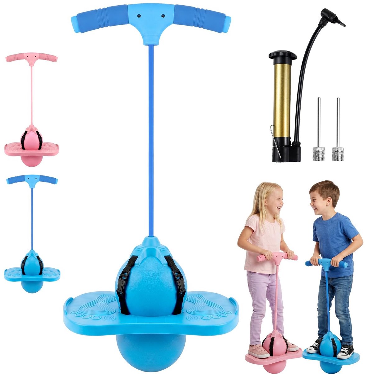 Omgoods - Balance Springbal voor Kinderen met Handvat en Luchtpomp