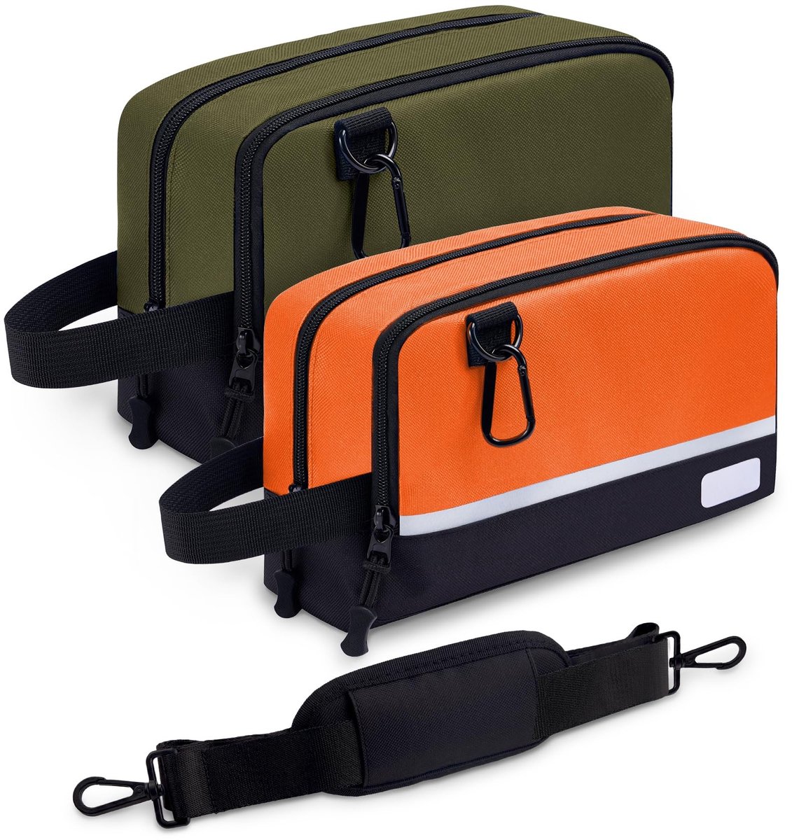 Omgoods - 2-Pack Kleine Rits Gereedschapszakken met Schouderband en Karabijnhaak