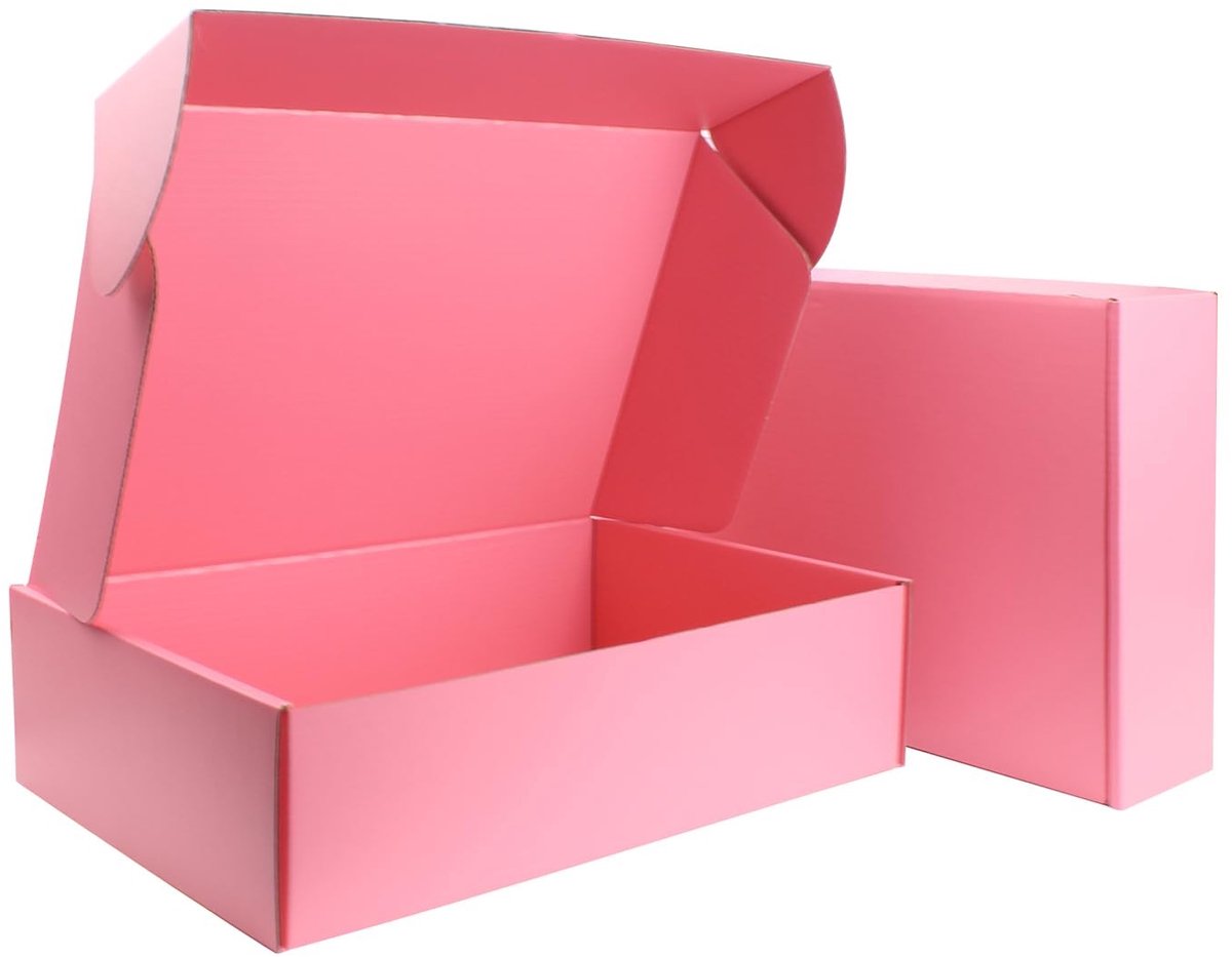 Omgoods - 25-pack Verzenddozen in Felroze