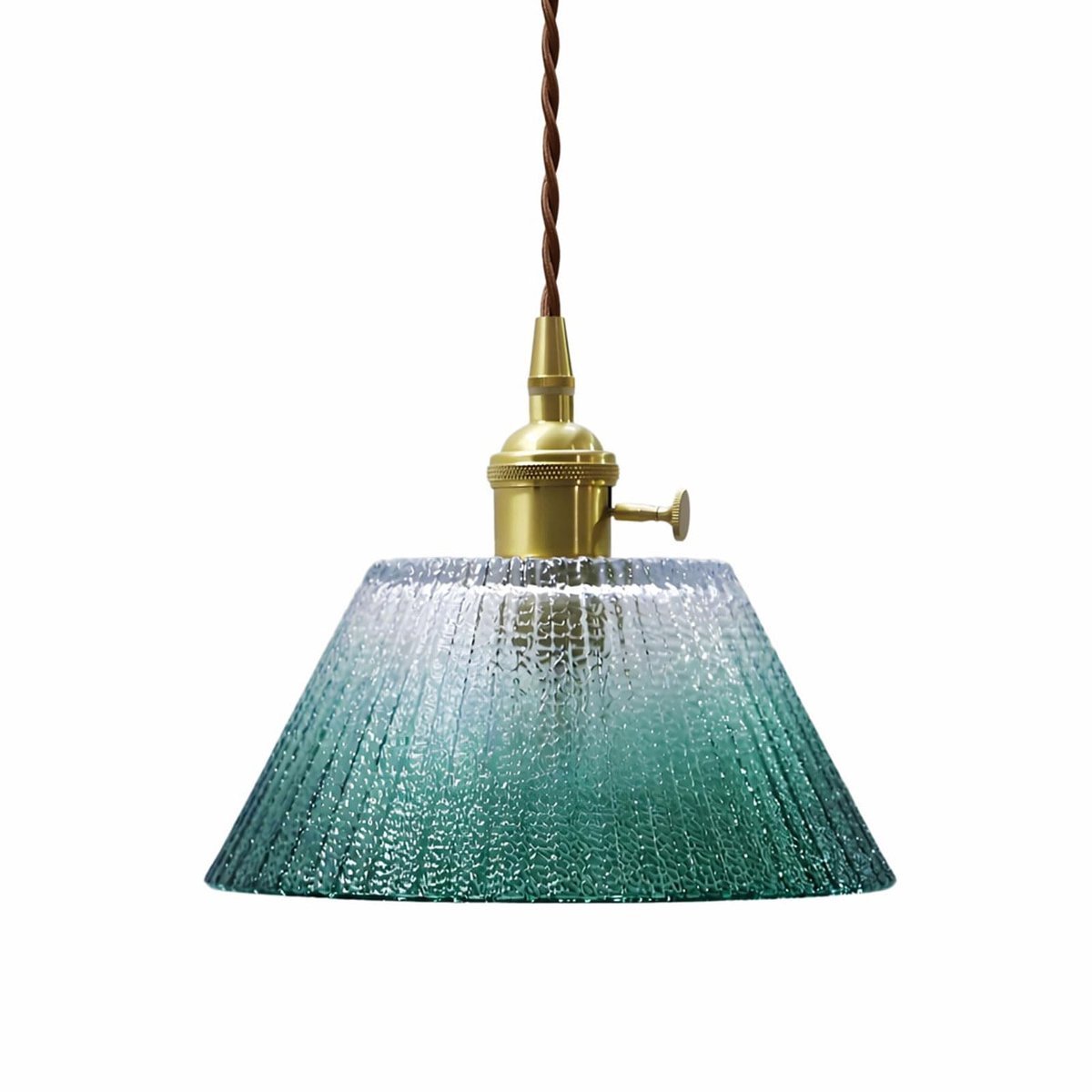 Omgoods - Vintage Glas Hanglamp met In hoogte Verstelbare Lampenkap