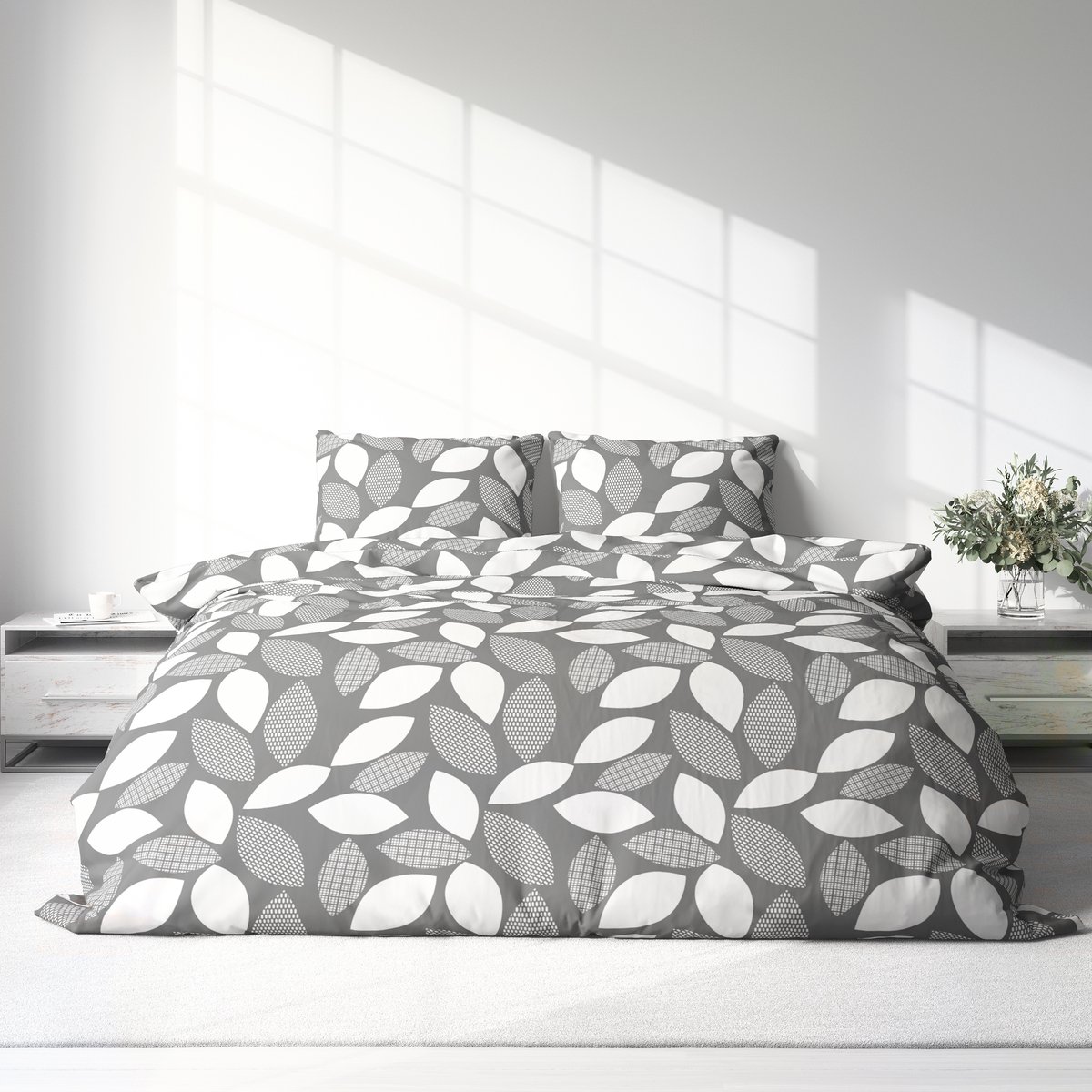 Dekbedovertrek 100% Katoen Premium - 240 x 220cm (Lits-jumeaux) - BladV2 Dark