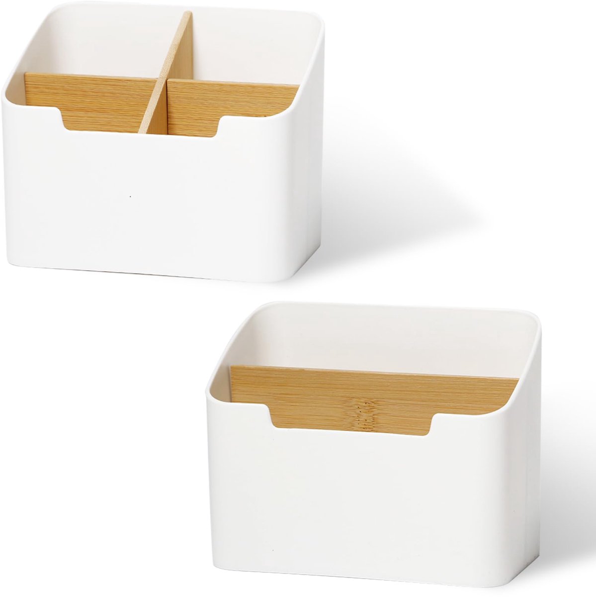 Omgoods - 2 Stuks Bureau-Organizer van Bamboe - Multifunctionele Opbergdoos voor Pennen en Cosmetica