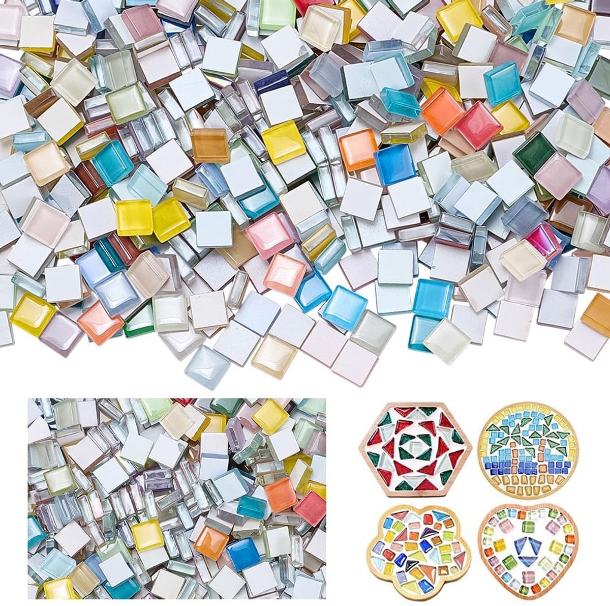Omgoods - 1000g Glazen Mozaïektegels voor Huisdecoratie en Creatieve Projecten