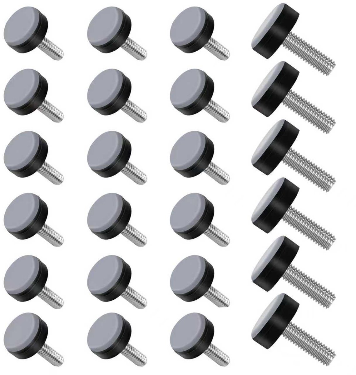 Omgoods - 24 Teflon Glijders voor Meubels met M6 Schroefdraad
