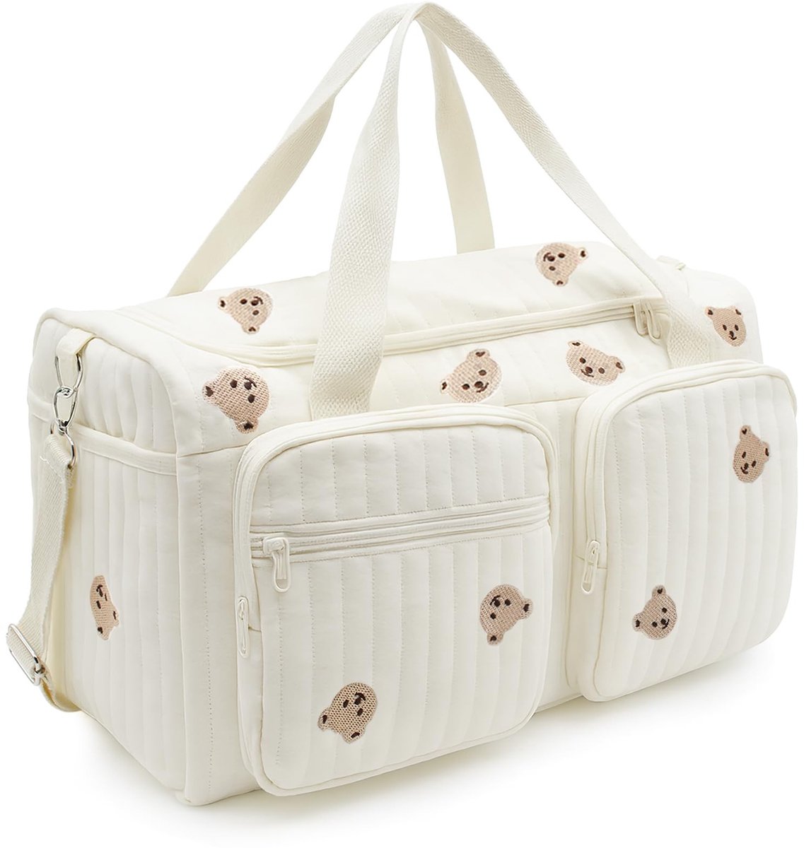 Omgoods- Luiertas Grote Mommy Bag - Katoen met Borduurwerk - 48 × 22 × 26 cm - Ziekenhuis/Ver reizen - Voor Onderweg - Kinderwagen Compatibel - Babybag