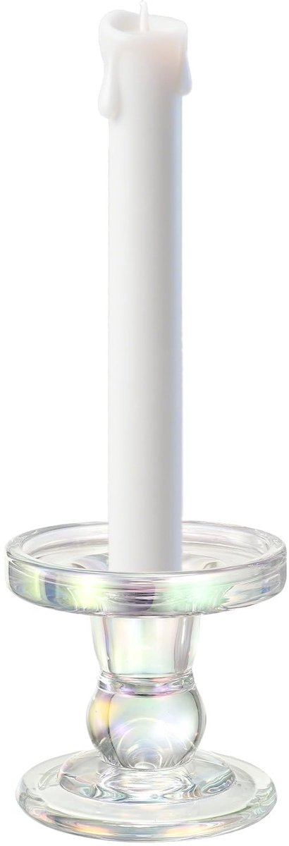 Omgoods - 8,5 cm Glazen Kaarsenhouder voor Zuik- en Steelkaarsen