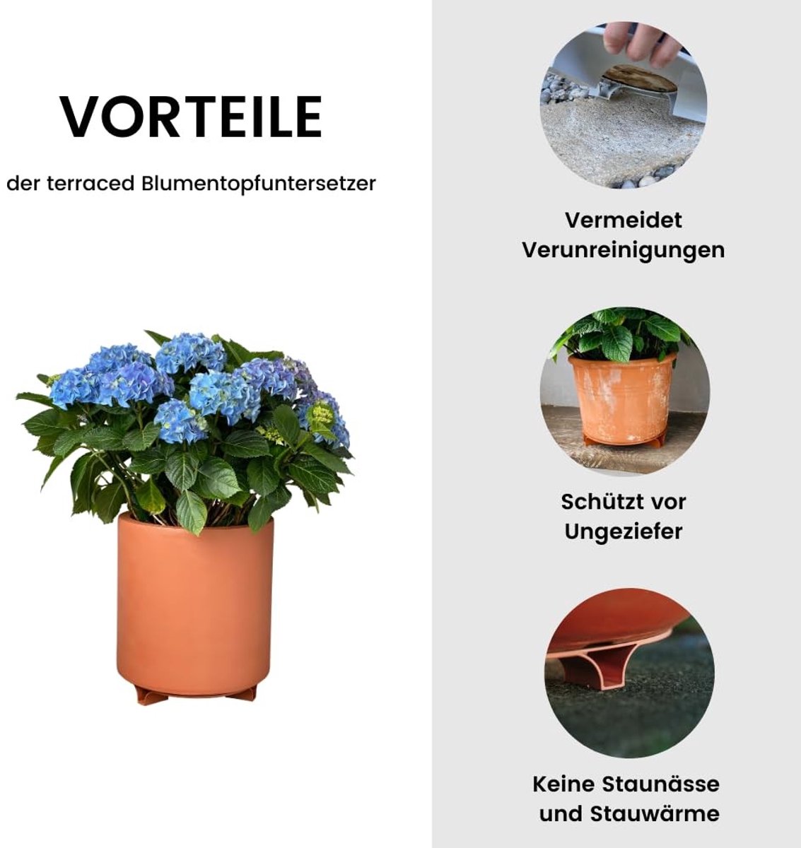 Omgoods - Set van 2 Onderzetters voor Bloempotten - Crèmewit - 16 cm