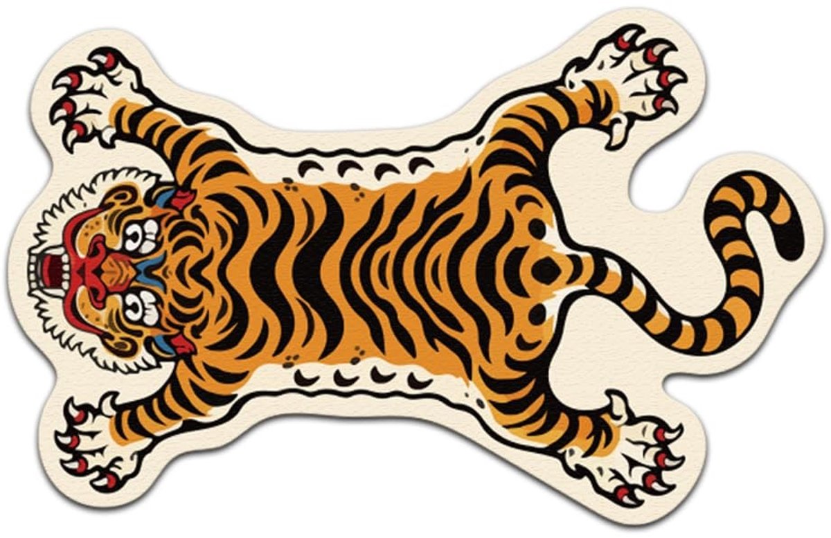 Omgoods - Schattige Tiger Badmat met Antislip en Sneldrogende Eigenschappen