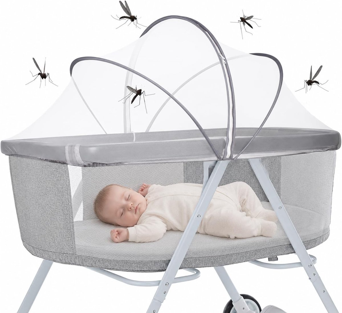 Omgoods - Mosquito Net voor Babybedje met Stil Zip