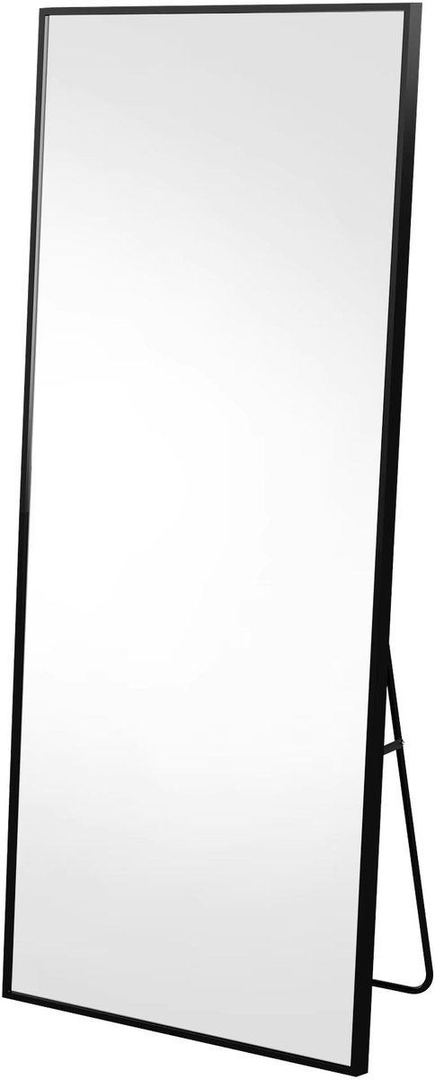 Staande Spiegel 164 X 54 Cm - Volledige Lichaamslengte Spiegel, Hangend of Staand Te - Aluminium Frame - Zwart