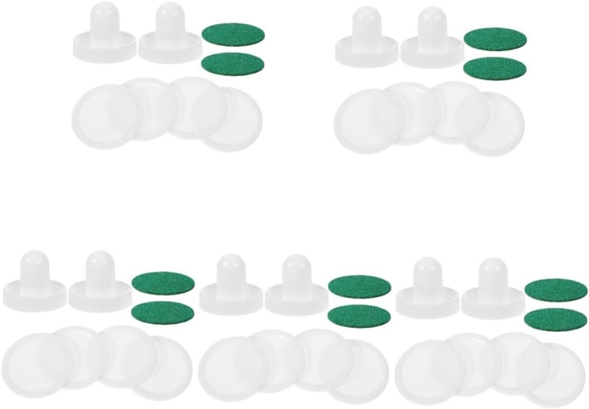 Airhockey Duwers - Tafelhockey Paddles - Spelonderdelen Vervangen - Set van 5 Stuks - 6x5cm - Wit