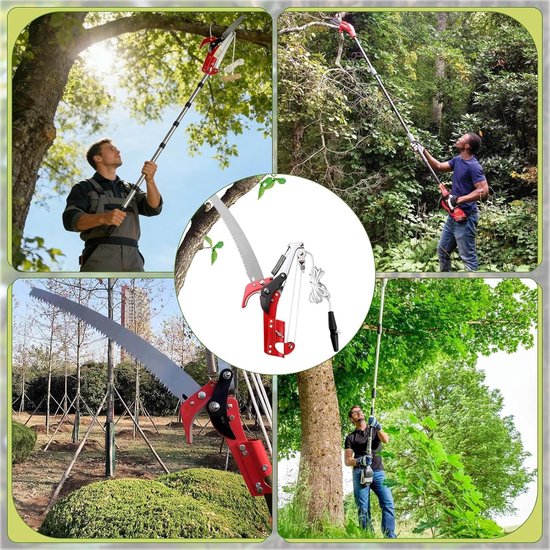 Telescopische Takkenschaar met Zaag - Roestvrijstaal - 82-410 cm - Dubbel Trekkoord - Voor Bomen — afbeelding 5